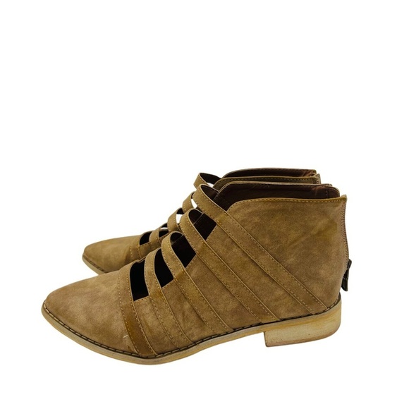 Tan Faux Leather Florence Ankle Boot Size 6 - Picture 4 of 10